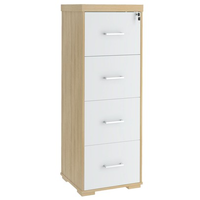 Gaveteiro 4 Gavetas Carvalho/Branco 006205 - Artany Móveis