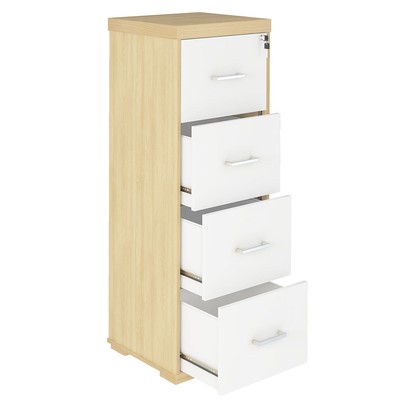 Gaveteiro 4 Gavetas Carvalho/Branco 006205 - Artany Móveis