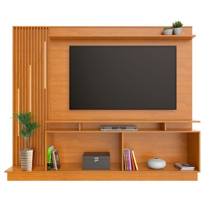 Estante para TV Até 65 Polegadas Candian com Led 4 Portas Cinamomo/Grafite - Jcm Móveis