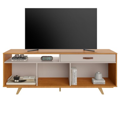 Rack para TV Até 65 Polegadas ímpar 2 Portas 1 Gaveta Cinamomo/Off White - Jcm Móveis