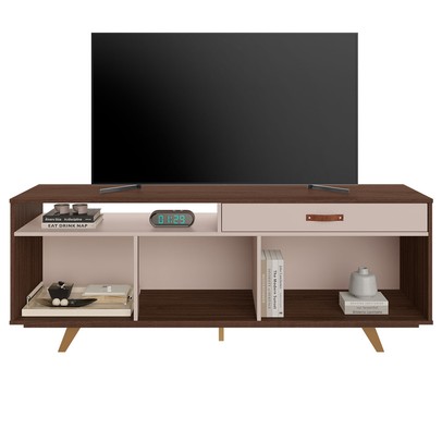 Rack para TV Até 65 Polegadas ímpar 2 Portas 1 Gaveta Café/Off White - Jcm Móveis
