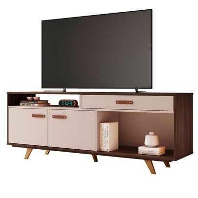 Rack para TV Até 65 Polegadas ímpar 2 Portas 1 Gaveta Café/Off White - Jcm Móveis