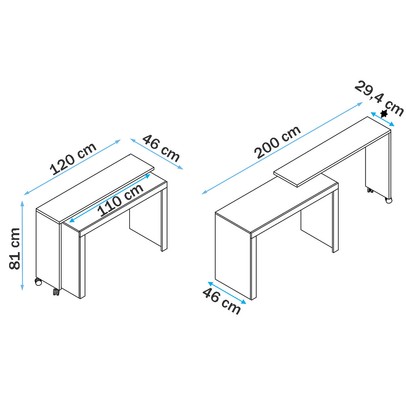 Mesa Escrivaninha Giratória Branco - Pnr Móveis
