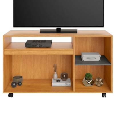 Rack para TV Até 49 Polegadas Seleto 2 Portas 1 Prateleira Cinamomo/Off White - Jcm Móveis