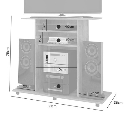 Rack para TV Até 32 Polegadas Cipó 2 Prateleiras Café - Jcm Móveis
