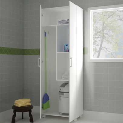 Armário Multiuso 2 Portas 3 Prateleiras Branco - Pnr Móveis