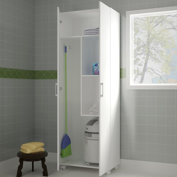 Armário Multiuso 2 Portas 3 Prateleiras Branco - Pnr Móveis