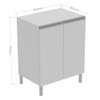 Armário Multiuso 59,40 Cm 2 Portas Branco - Pnr Móveis