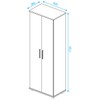 Armário Multiuso 60 Cm 2 Portas 9 Prateleiras Branco - Pnr Móveis