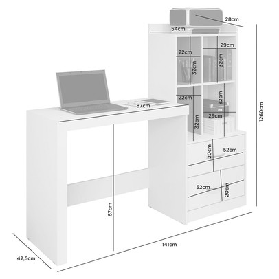 Mesa Escrivaninha Alana 2 Gavetas Cinamomo/Off White - Jcm Móveis