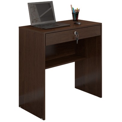 Mesa Escrivaninha Andorinha 1 Gaveta com Chave Café - Jcm Móveis
