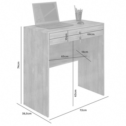 Mesa Escrivaninha Andorinha 1 Gaveta com Chave Café - Jcm Móveis