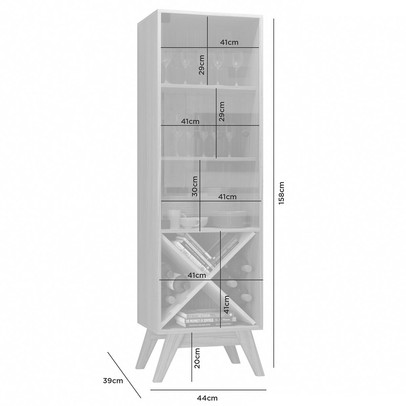 Cristaleira Graça 1 Porta de Vidro Cinamomo/Off White - Jcm Móveis
