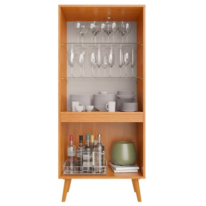 Cristaleira Plena 4 Portas Cinamomo/Off White - Jcm Móveis