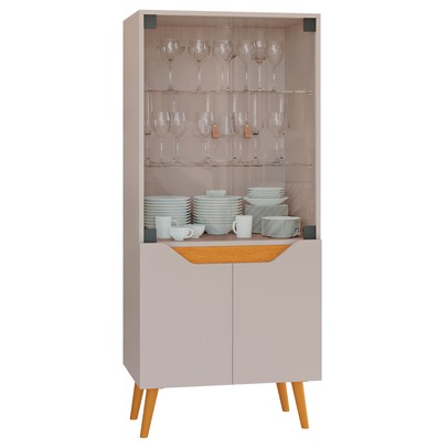 Cristaleira Plena 4 Portas Off/Cinamomo - Jcm Móveis