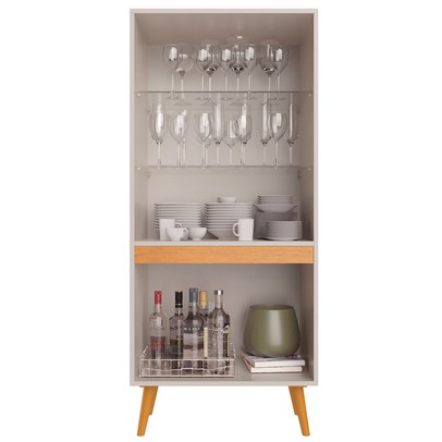 Cristaleira Plena 4 Portas Off/Cinamomo - Jcm Móveis