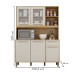 Armário de Cozinha Rubi 5 Portas 1 Gaveta com Vidro Cinamomo/Off White - Valdemóveis