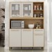 Armário de Cozinha Rubi 5 Portas 1 Gaveta com Vidro Cinamomo/Off White - Valdemóveis