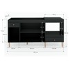 Balcão de Cozinha para Pia 3 Portas 2 Gavetas Espaço para Forno e Cooktop Itália Preto - Panorama Móveis