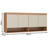Armário Aéreo para Quarto 4 Portas 2 Nichos Carvalho Dakar/Champanhe 6003 - Soluzione