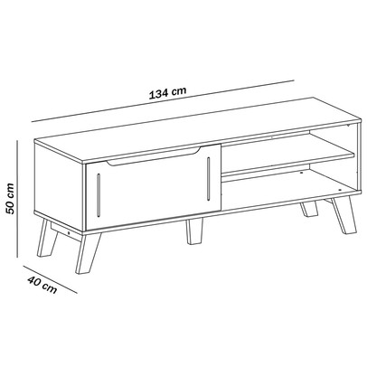 Sala de Estar Completa para TV Até 60 Polegadas Lotus 1 Porta Preto/Pinho - Pnr Móveis