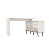 Mesa para Escritório Gold 2 Gavetas Gold Carvalho Dakar/Branco 0747 - Soluzione