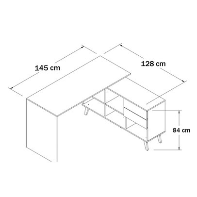 Mesa para Escritório Gold 2 Gavetas Gold Carvalho Dakar/Branco 0747 - Soluzione
