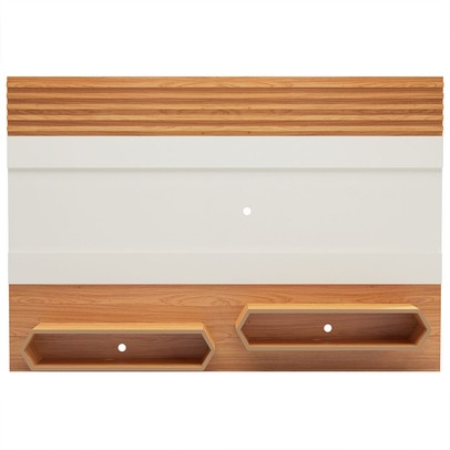 Painel para TV Até 65 Polegadas 2 Nichos Off White/Freijó - Dalla Costa