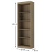 Estante para Livros 60 Cm 4 Prateleiras Avelã Tx/Avelã Tx Ho-2905 - Hecol Móveis