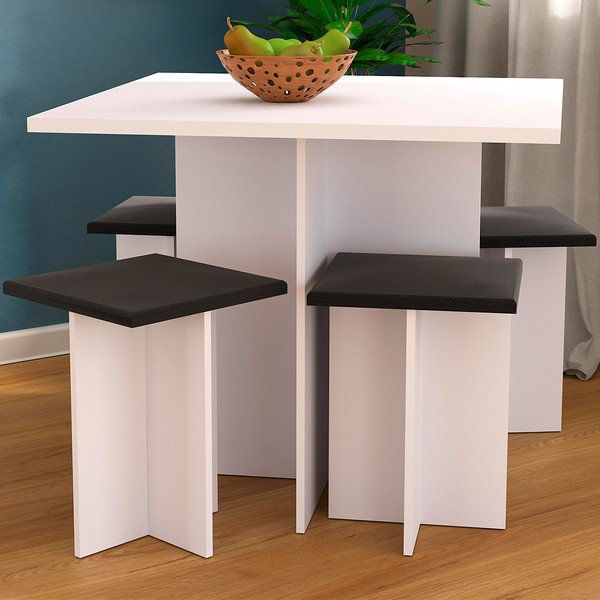 Mesa de Jantar 4 Lugares Branco - Hecol Móveis