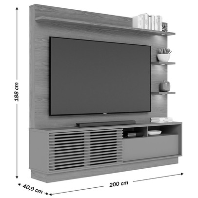 Estante para TV Até 70 Polegadas Campeche 1 Porta 1 Gaveta Freijó/Off White Matte - Colibri