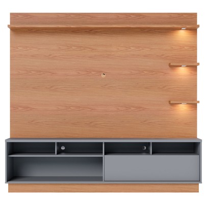 Estante para TV Até 70 Polegadas Campeche 1 Porta 1 Gaveta Freijó/Cinza Fosco - Colibri