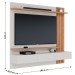 Painel para TV Até 70 Polegadas Juriti 3 Portas 2 Prateleiras Off White Matte/Freijó - Colibri