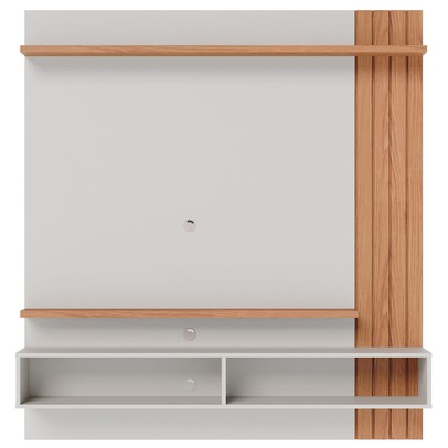 Painel para TV Até 65 Polegadas Juriti 2 Portas 2 Prateleiras Off White Matte/Freijó - Colibri