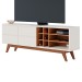 Rack para TV Até 70 Polegadas Noronha 2 Portas 2 Prateleiras Off White Matte/Freijó - Colibri