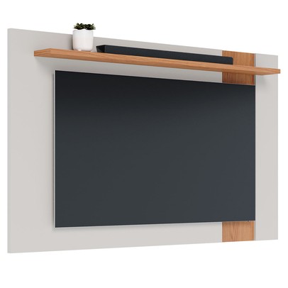 Painel para TV Até 70 Polegadas Leme 1 Prateleira Off White Matte/Freijó - Colibri
