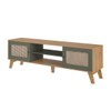Rack para TV Até 75 Polegadas Charlotte 2 Portas Carvalho/Menta - Artely Móveis
