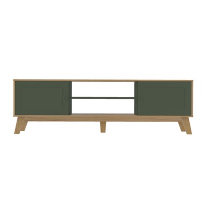 Rack para TV Até 75 Polegadas Charlotte 2 Portas Carvalho/Menta - Artely Móveis