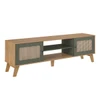 Rack para TV Até 75 Polegadas Charlotte 2 Portas Carvalho/Menta - Artely Móveis