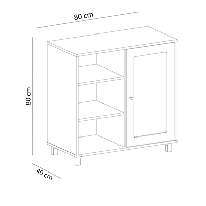 Aparador Charlotte 1 Porta Carvalho/Menta - Artely Móveis