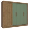 Guarda-Roupa Casal 5 Portas 4 Gavetas Nogueira/Verde Oliva N564 - Kappesberg
