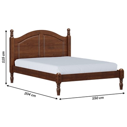 Cama de Casal Ouro Madeira Maciça Café - Finestra Móveis