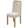 Mesa de Jantar 6 Lugares Astrid 100% Mdf Amêndoa Clean/Off White/Linho Bege 74884.173 - Móveis Lopas