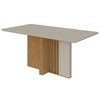 Mesa de Jantar 6 Lugares Astrid 100% Mdf Amêndoa Clean/Off White/Linho Bege 74884.173 - Móveis Lopas
