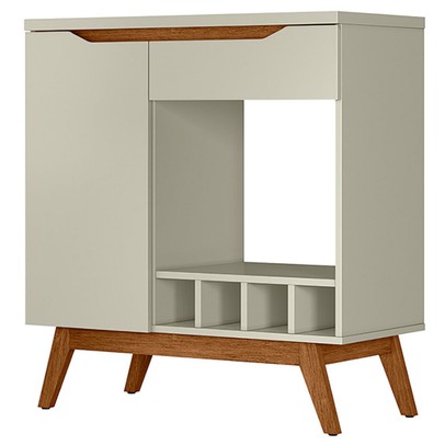 Aparador Tóquio com Adega 1 Porta 1 Gaveta Off White 17177 - Olivar Móveis