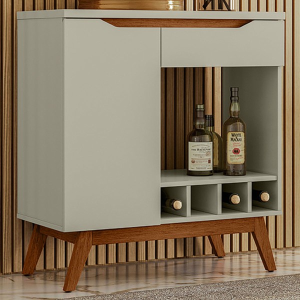 Aparador Tóquio com Adega 1 Porta 1 Gaveta Off White 17177 - Olivar Móveis