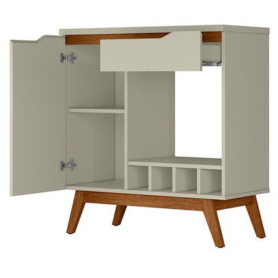 Aparador Tóquio com Adega 1 Porta 1 Gaveta Off White 17177 - Olivar Móveis