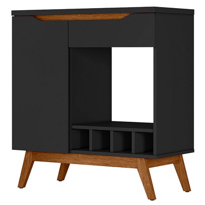 Aparador Tóquio com Adega 1 Porta 1 Gaveta Preto 17177 - Olivar Móveis