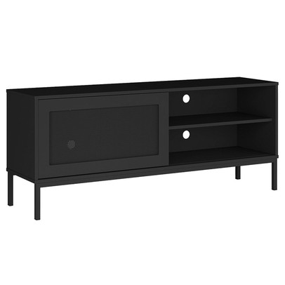 Rack para TV Até 55 Polegadas Buriti 1 Porta Preto - Olivar Móveis