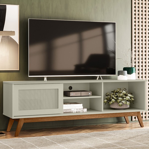 Rack para TV Até 60 Polegadas Panamá 1 Porta Off White - Olivar Móveis
